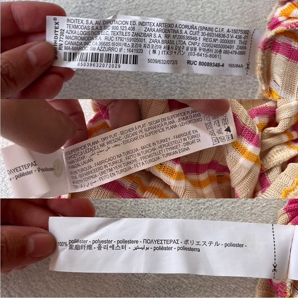 NWOT Zara Striped Ribbed Knit Polo Collar Midi Dress S - Picture 9 of 9